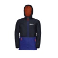 Jack Wolfskin Übergangsjacke Snowy Days (wasser- und winddicht, Fleece-Innenseite) blau Kinder